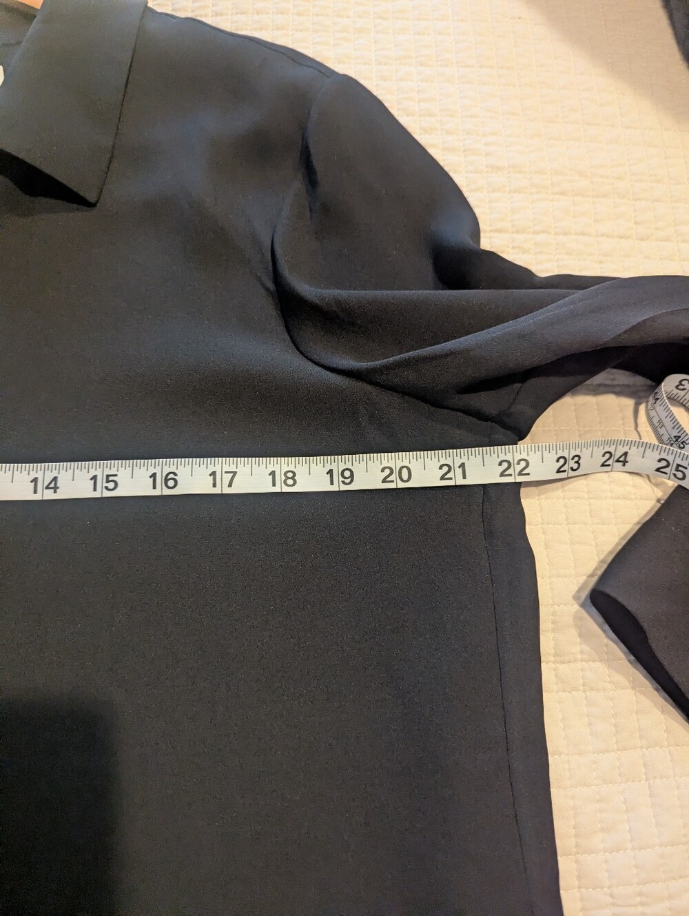 LAFAYETTE 148 Scottie Black Silk Button-Front Collared Blouse Large - Picture 6 of 7
